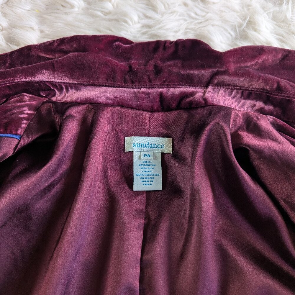 Sundance Raspberry Velvet Blazer - Size 8P - Picture 11 of 16